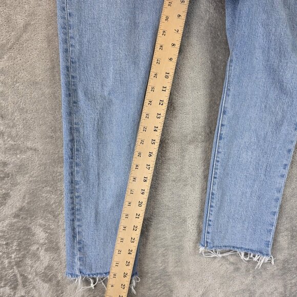 Levis 501 Skinny Jeans Womens 29 Light Wash Blue Denim Button Fly Frayed Hem - Picture 5 of 13